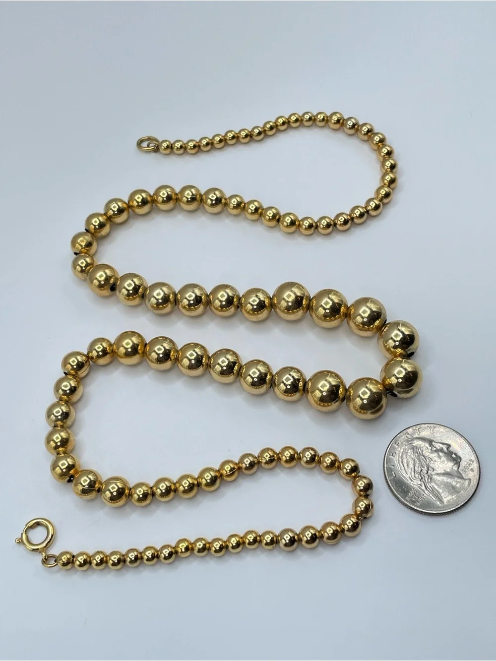 Vintage Napier Gold Tone Graduated Beaded Necklace Statement Classic